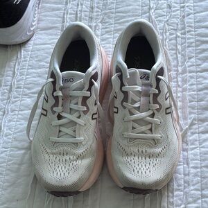 ASICS Women's White and Light Pink Sneakers